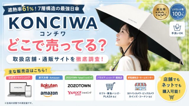 KONCIWA（コンチワ）日傘はどこで売ってる